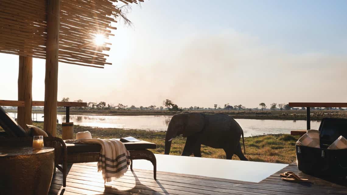 Privater Pool eines Luxuszeltes der Belmond Eagle Island Lodge, Okavango Delta